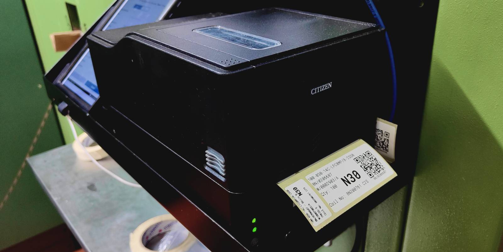 Batch label printing equipment at Batten & Allen